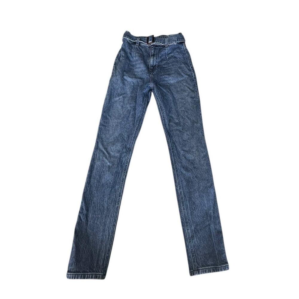 Reformation Kayo High & Skinny Jeans Stretch Denim Erie Wash Belted Womens Sz 28